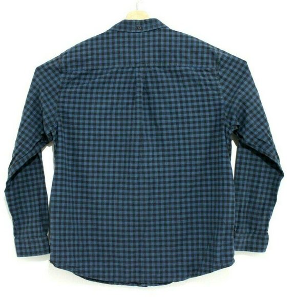 Toad & Co Mens Extra Large Blue Organic Cotton Plaid Flannel Button Down Shirt - Picture 2 of 3